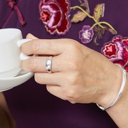 足银戒指女小众设计银饰素圈戒指满天星指环三八妇女节礼物送妈妈