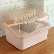 厂装碗筷收纳盒超大容量塑料，带盖厨房放碗碟沥水架餐具收纳箱置促