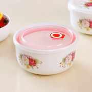 骨瓷保鲜盒泡面碗微波炉专用碗带盖加热饭盒冰箱，水果盒密封盒