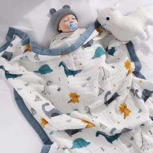 婴儿用品纱布浴巾纯棉6层童被新生儿，柔软纱布盖毯儿童空调被加大