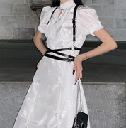 韩国ins小众设计时尚百搭暗黑，系配连衣裙腰封，女束腰背带皮带