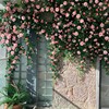 仿真茶枚玫瑰花藤蔷薇栀子吊花门头遮挡墙壁装饰假花藤条造景植物