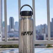 HERIA克里斯运动水壶大容量1升便携跑步水杯不锈钢保温杯健身杯子