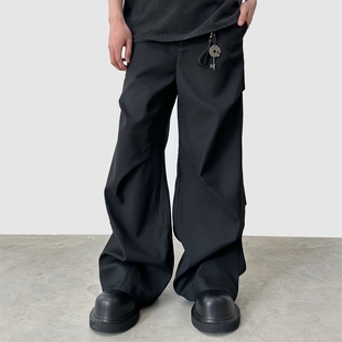 OG96 美式小众cleanfit风格菱形裤拖地微喇叭宽松阔腿垂坠感西裤
