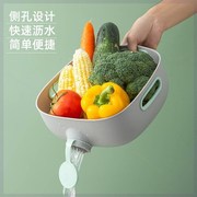 创意厨房洗菜盆沥水篮洗水果篮子塑料洗菜蓝大容量创意水果盆