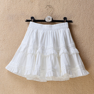 春夏季法式小个子纯棉，白色半身裙短裙层层蛋糕，裙蓬蓬裙裤女士