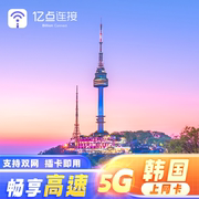 韩国电话卡手机5g4g流量上网卡，sim卡留学旅游济州岛可选无限流量