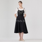 韩国lynn半身裙品牌，授权2022秋精致喇叭，裙百搭淑女lwskmg0100
