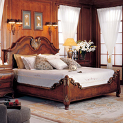 美式实木床雕花双人床，欧式复古主人床婚床新古典大床高端别墅家具