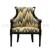 老上海餐座椅布艺咖啡全实木靠背椅子酒店餐椅复古沙发椅民国家具