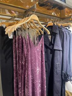 YT&UR年会晚礼服裙高端轻奢小众紫色丝绒水钻吊带连衣裙UWG730118