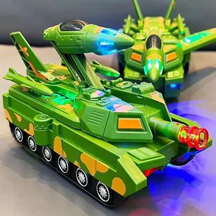 抖音电动变形飞机坦克车，金刚机器人小汽车万向男孩儿童玩具大全