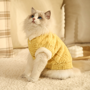 猫咪衣服富贵兔毛马甲小猫冬季保暖防风不掉毛秋冬宠物猫狗小外套