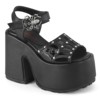 美国pleaserdemonia12.7cm粗跟厚底，凉鞋蜘蛛扣系带凉鞋女鞋