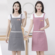 韩版家用围裙女小清新厨房，做饭透气冬背带时尚围腰棉布罩衣工作服