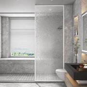 淋浴房半隔断挡水玻璃门卫生间浴室干湿分离洗手台不锈钢屏风隔断