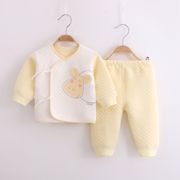 01-2个月新生儿保暖内衣套装薄棉，婴儿秋冬衣服分体，刚生宝宝和尚服