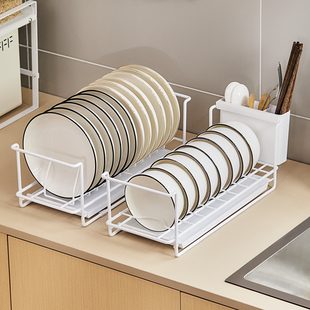 厨房碗盘沥水架台面窄款免安装置物架橱柜，内置碗架单层碗碟收纳架