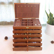 实木首饰盒带锁木质，复古公主欧式韩国首饰收纳盒，饰品盒结婚礼物