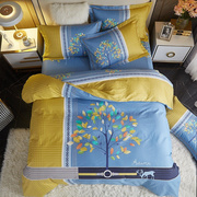 大版床上四件套纯棉，活性印花床单被套床上用品，四件套全棉秋季