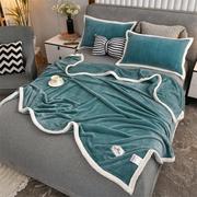 双面超柔珊瑚绒午睡毯色法兰绒，加厚小毛毯，毛毯床单定logo