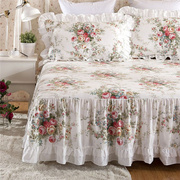 全棉蕾丝床裙单件 纯棉床上床罩1.2m床垫保护套1.5/1.8米防滑