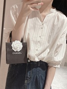 法式白色棉麻短袖衬衫女春季高级感亚麻衬衣别致漂亮五分袖上衣夏