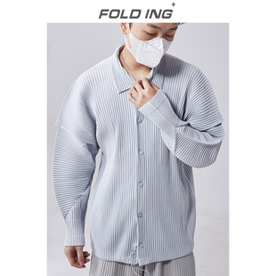 folding日本宅一生褶皱肌理感长袖，衬衫束脚口宽松男式外套hpjc155