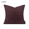 意式轻奢样板间高档欧式沙发，抱枕枣红纹理皮革，拼接客厅床头靠垫套