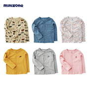 minizone薄款开衫休闲长袖，外套棉男童，女童印花上衣服2-5-7岁