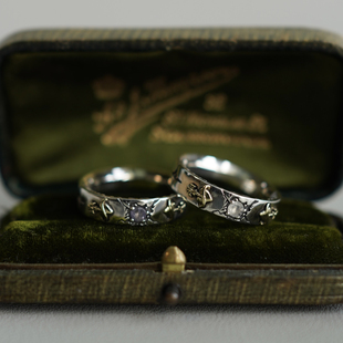 睡莲生生世世原创设计925纯银戒指天然宝石，英文星球元素情侣款