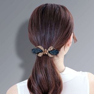 韩国发饰镶钻顶夹花朵发夹，女横夹马尾扣弹簧夹，大号成人头饰发饰品