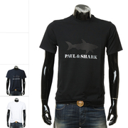 paul&shark鲨鱼男士棉质，logo印花短袖，半袖圆领t恤21411019