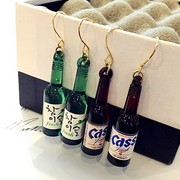 韩版原创设计个性潮人啤酒瓶，耳钉无耳洞耳夹可爱耳坠耳环饰品女