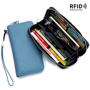 女士长款钱包真皮RFID防盗刷头层牛皮手拿包软皮钱夹卡包手机包