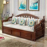 欧式实木沙发床多功两推拉能用1.叠米1.5米小户型客厅折2沙发