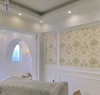 美国风格墙纸美式团花法式新古典(新古典)卧室客厅，满铺壁纸壁布墙布壁画