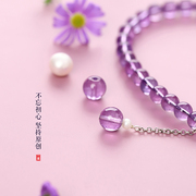 如梦令原创天然紫水晶，短款手机挂链手腕绳，梦幻紫色仙女