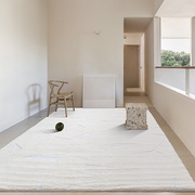 冰丝素色客厅地毯现代北欧ins客厅卧室高级感加厚茶几地垫可水洗