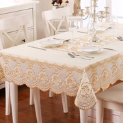 玫瑰花桌布pvc布艺防水防油耐高温烫金欧式茶几，塑料垫餐桌垫