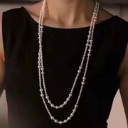 天然淡水珍珠2022一款多戴大小款珍珠，项链毛衣链长款多层时尚