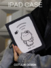 原创佛系猫猫wifi猫好运苹果iPad保护壳mini4/5/6带笔槽air4/5平板壳pro11防摔pro12.9寸ipad9/10pro202