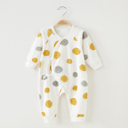 新生儿衣服3个月纯棉春秋季0宝宝蝴蝶衣和尚服男女婴儿连体衣内衣