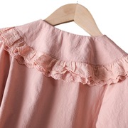 儿童打底衫女童衬衫秋装蕾丝花边上衣洋气宝宝长袖衬衣