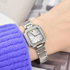 卡西欧手表方形太阳能蓝宝石面，优雅防水石英，女表shs-4528d-7abd