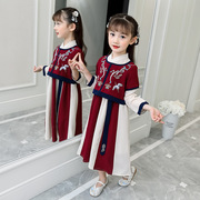 春季女童汉服套装2024中国风儿童，唐装民族风马甲两件套童装春秋款