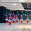 布里亚特舞蹈服民族风儿童，蒙古族筷子舞欢乐姑娘，演出服红色修身袍