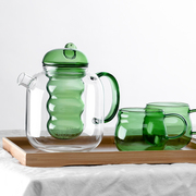 mrwater创意耐热玻璃水壶，套装童趣冷水壶，可煮女士花茶过滤冲泡壶