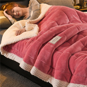 毛毯冬季加厚珊瑚绒三层毯子宿舍被子盖毯法兰绒午睡毯单人毛巾被