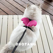 猫咪外出牵引绳可爱翅膀防止脱可调节遛猫绳小型犬牵引绳宠物用品